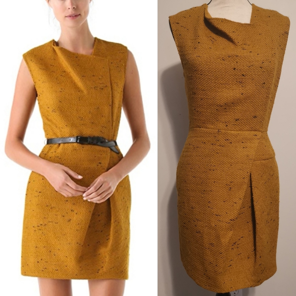 3.1 Phillip Lim Tweed Fold Dress in Ochre